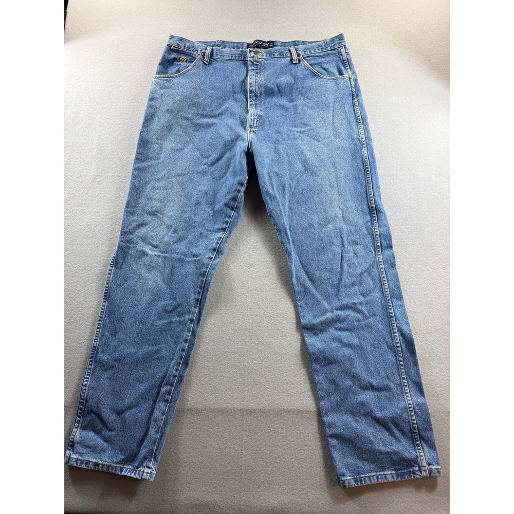 Wrangler George Strait Cowboy Cut Jeans Men 42x34 Blue Relaxed Straight Leg
